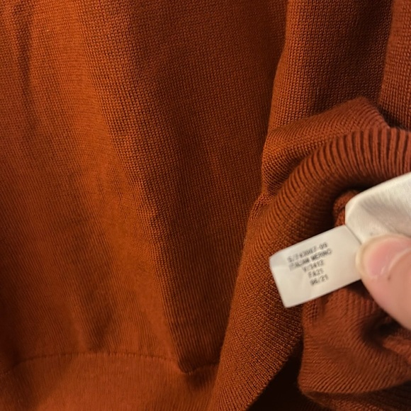 Banana Republic Men's Baruffa Italian Merino Wool Crew Neck Sweater Rust Large - Picture 7 of 10